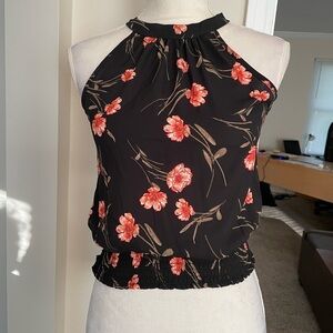 Sienna Sky Floral Crop Halter Top Size XS